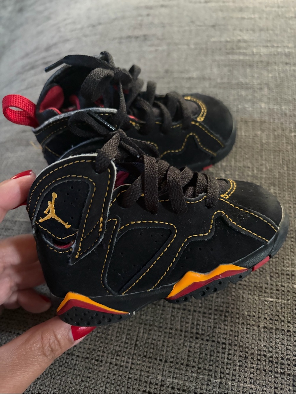 Jordan 7 Retro Citrus Black Toddler Sneakers Sz 5C